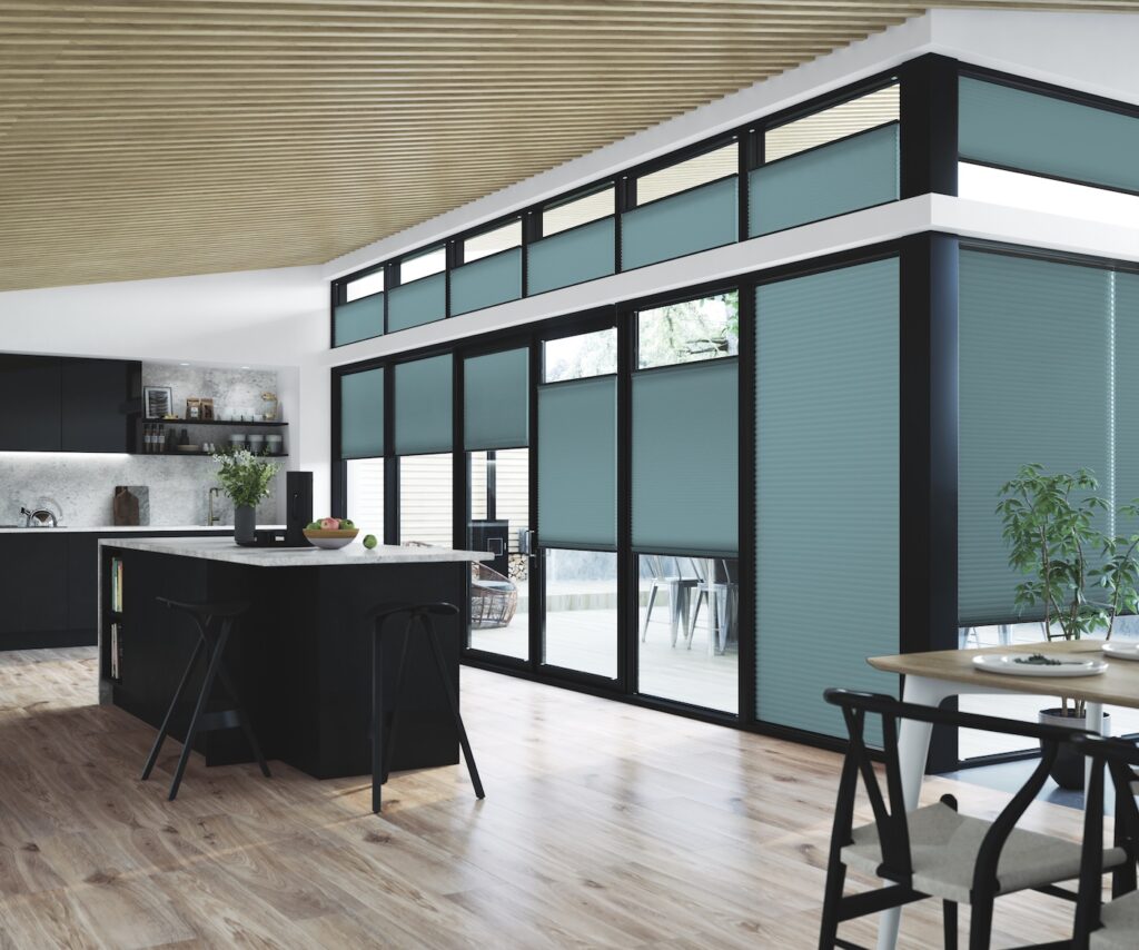 teal blinds