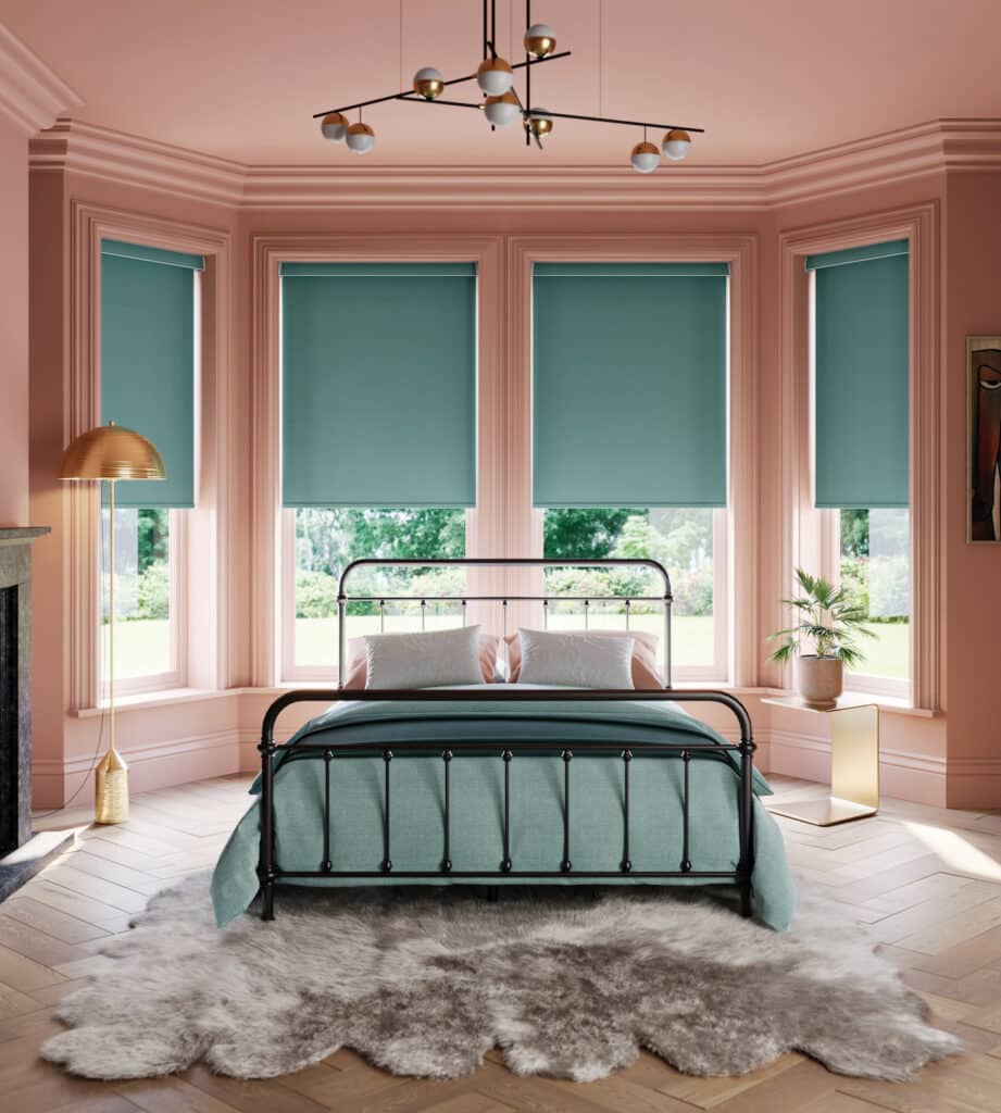 teal blinds
