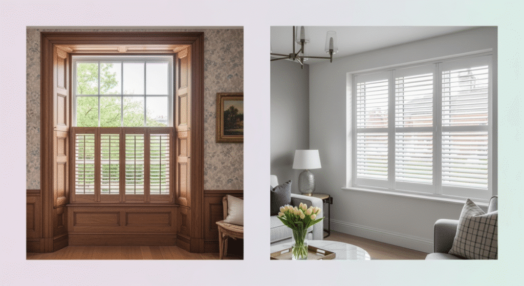 modern vs. traditional styles of shutters